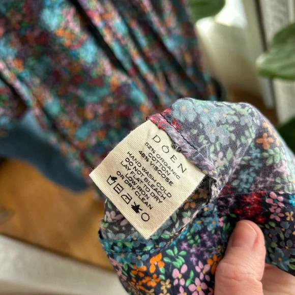 DÔEN Charleston Dress Ladybird Floral Maxi Midi | Size Medium Cottagecore - Picture 7 of 9